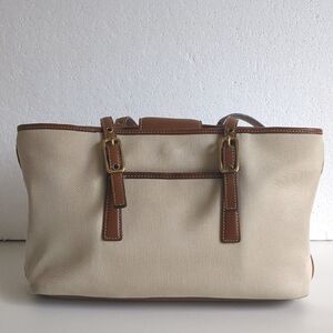 Coach Cream & Brown Tote HandBag..